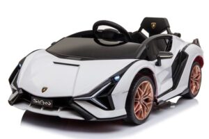 12V Lamborghini Sian sous licence Blanc